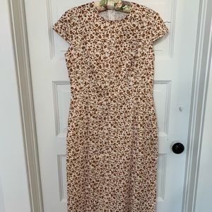 Tan Floral Dress